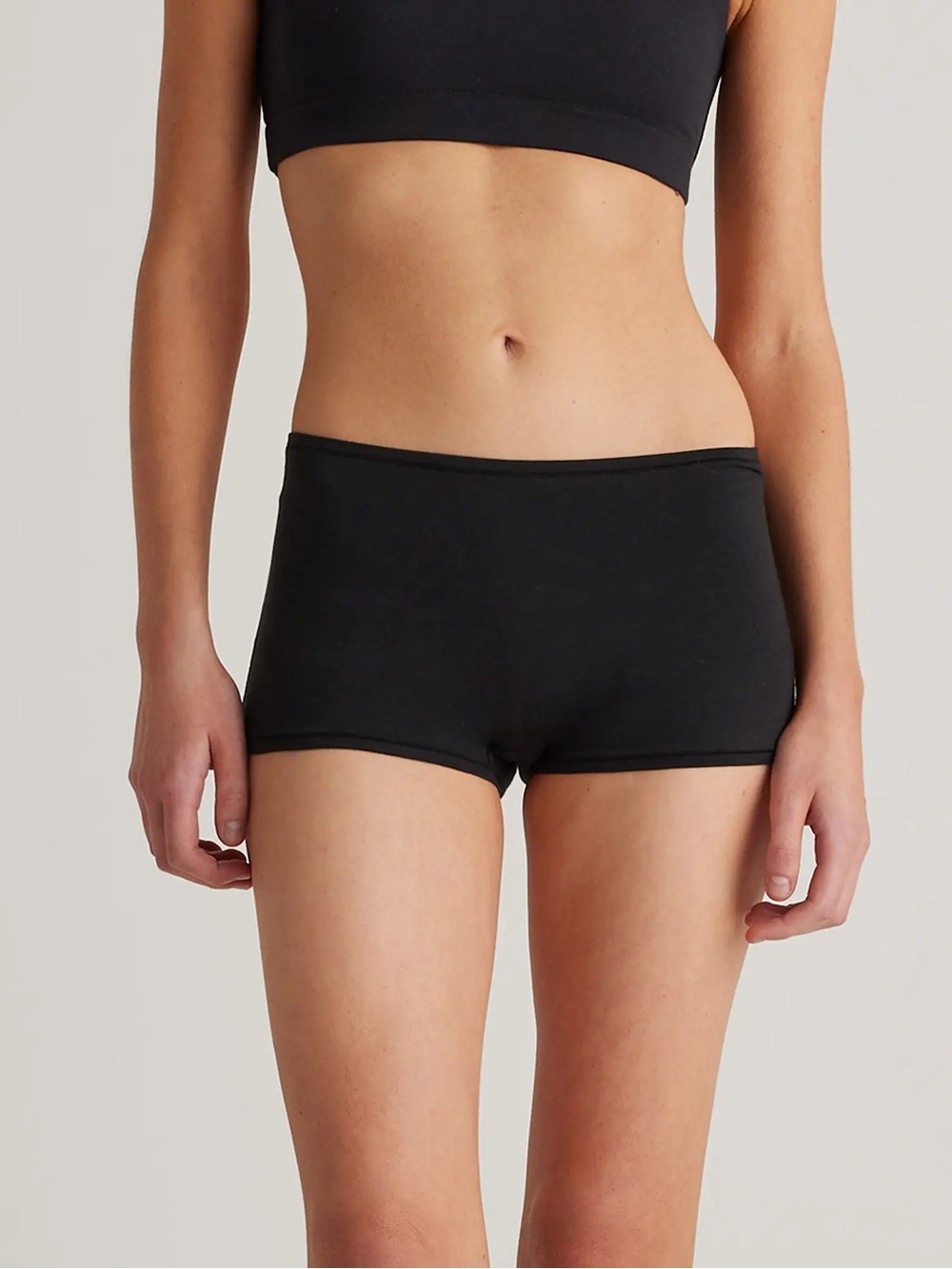 NWOT Quince Organic Cotton Boyshort (6-pack) Black Size XS